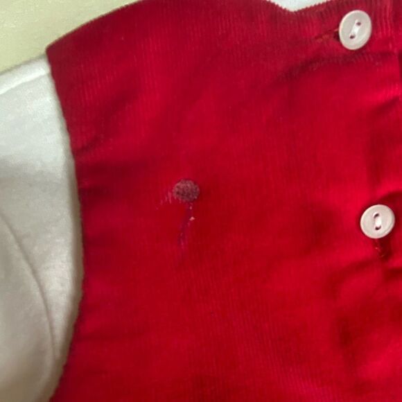 ZU Infant Kids' Ice Skating Elf On Christmas Corduroy Turtleneck Jumpsuit Red 6M - Picture 7 of 7